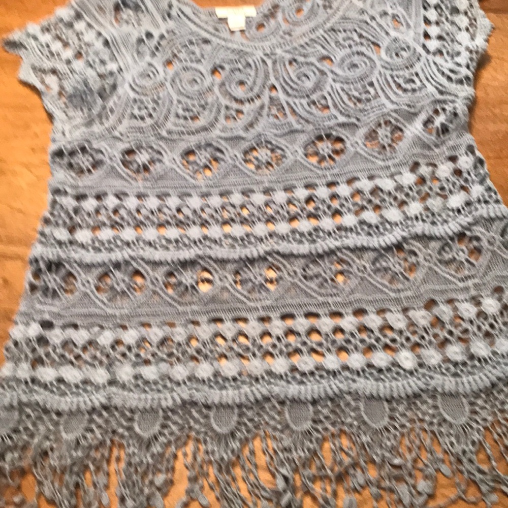 Blue lace top